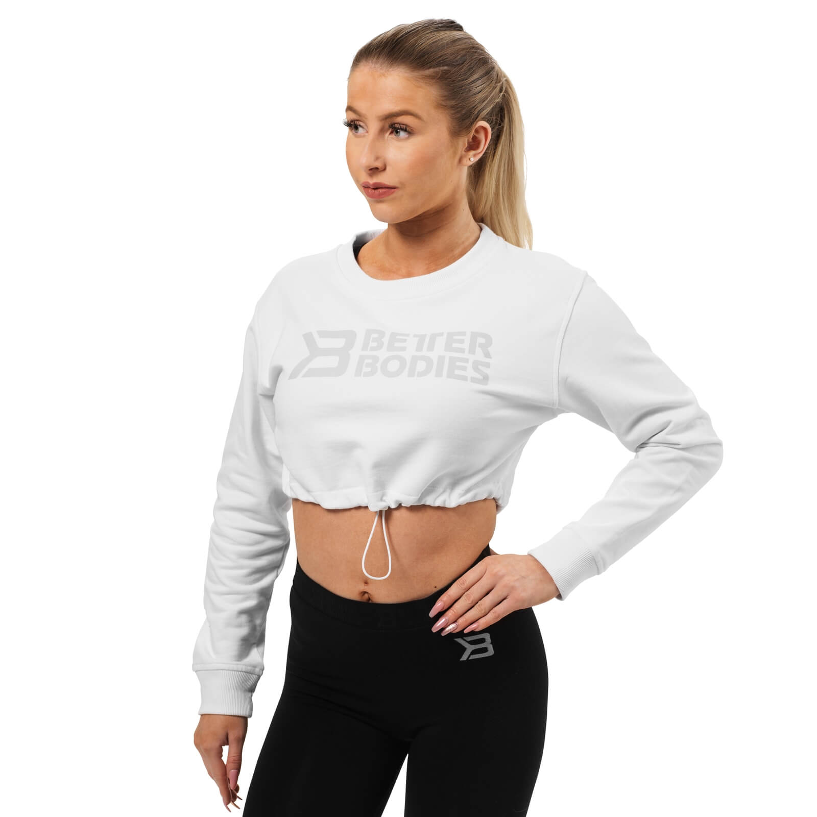 Sjekke Madison Cropped L/S, white, Better Bodies hos SportGymButikken.no