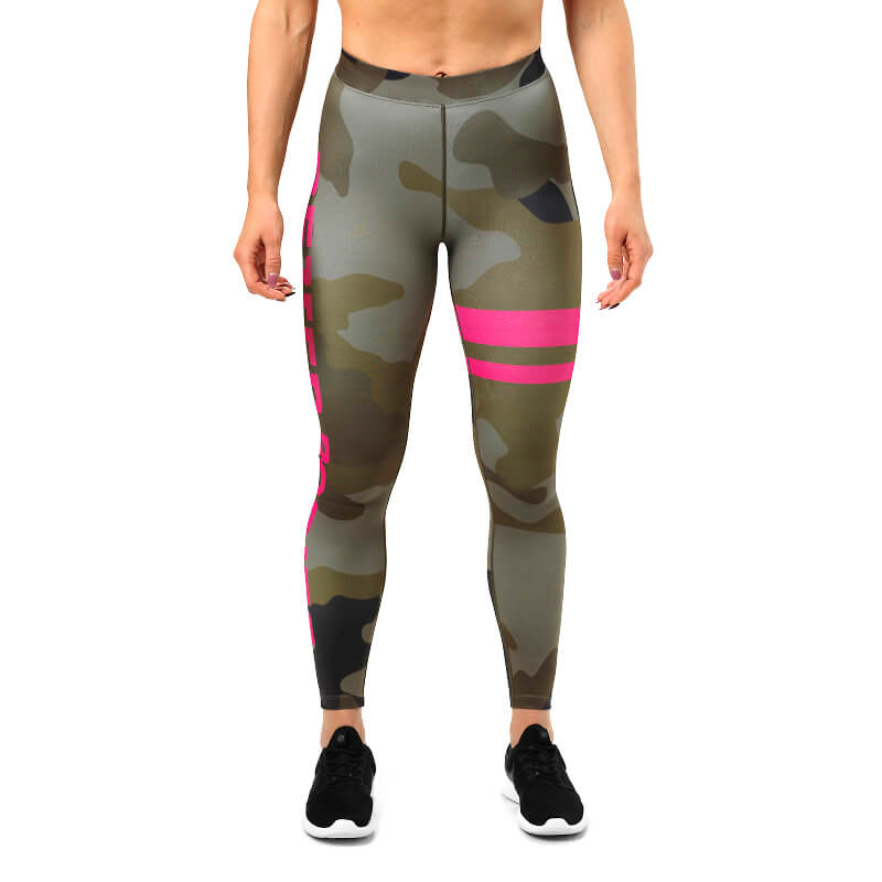 Sjekke Varsity Stripe Tight, dark green camo, Better Bodies hos SportGymButikken