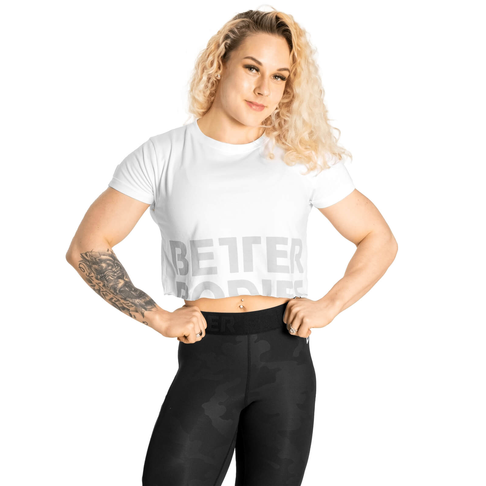 Sjekke Astoria Cropped Tee, white, Better Bodies hos SportGymButikken.no