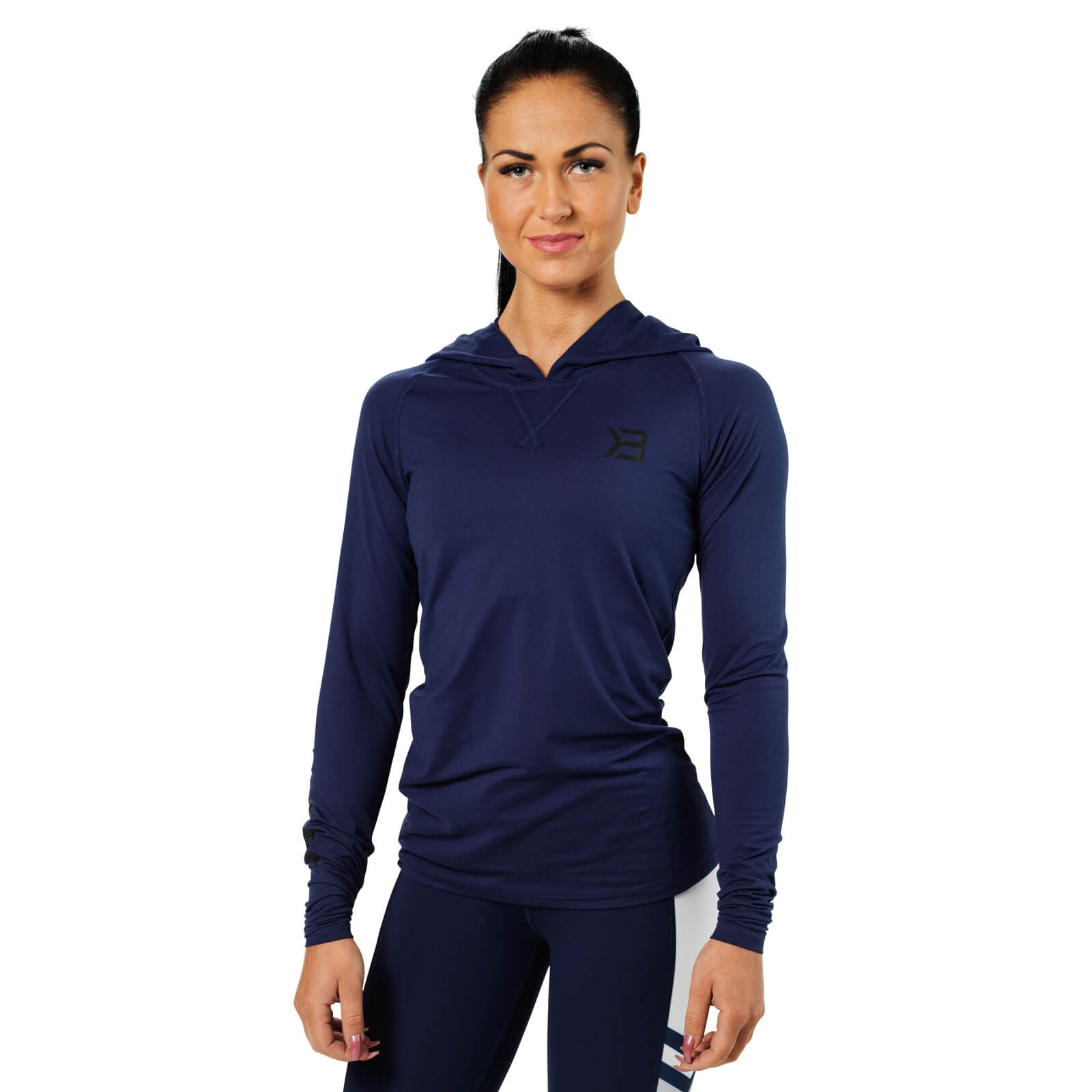 Sjekke Performance L/S Hood, dark navy, Better Bodies hos SportGymButikken.no