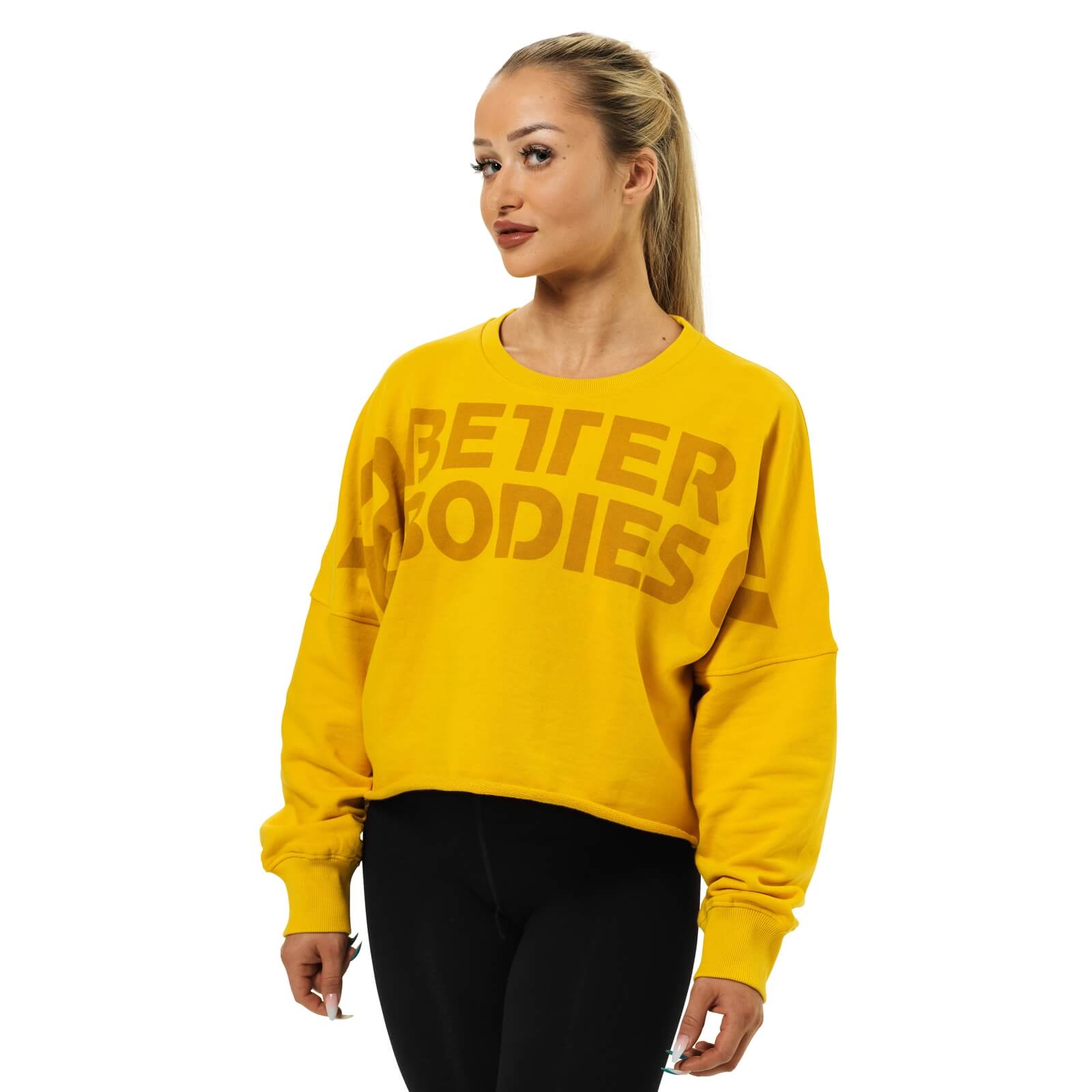 Sjekke Bowery Raw Sweater, yellow, Better Bodies hos SportGymButikken.no