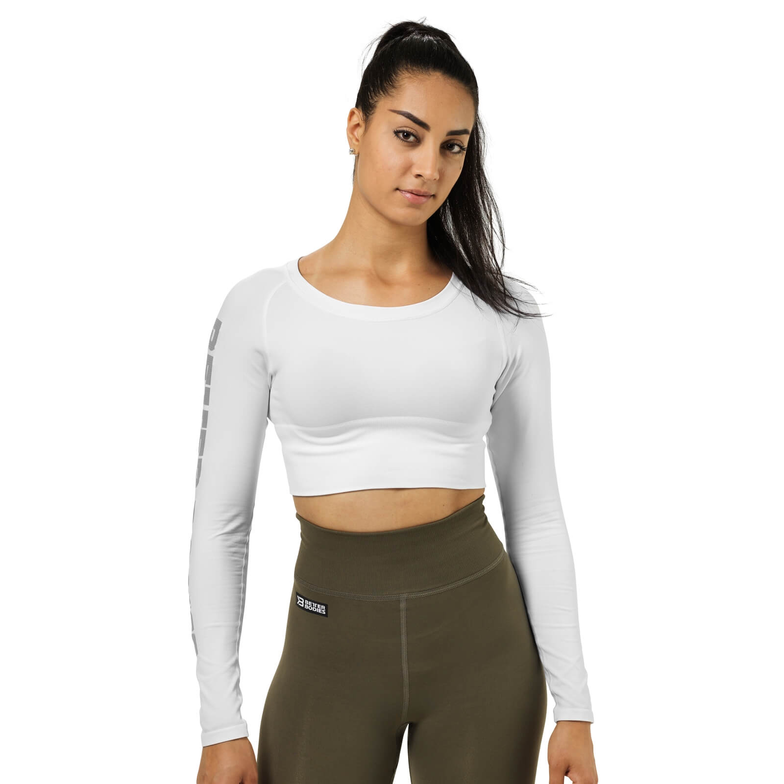 Sjekke Bowery Cropped Ls, white, Better Bodies hos SportGymButikken.no