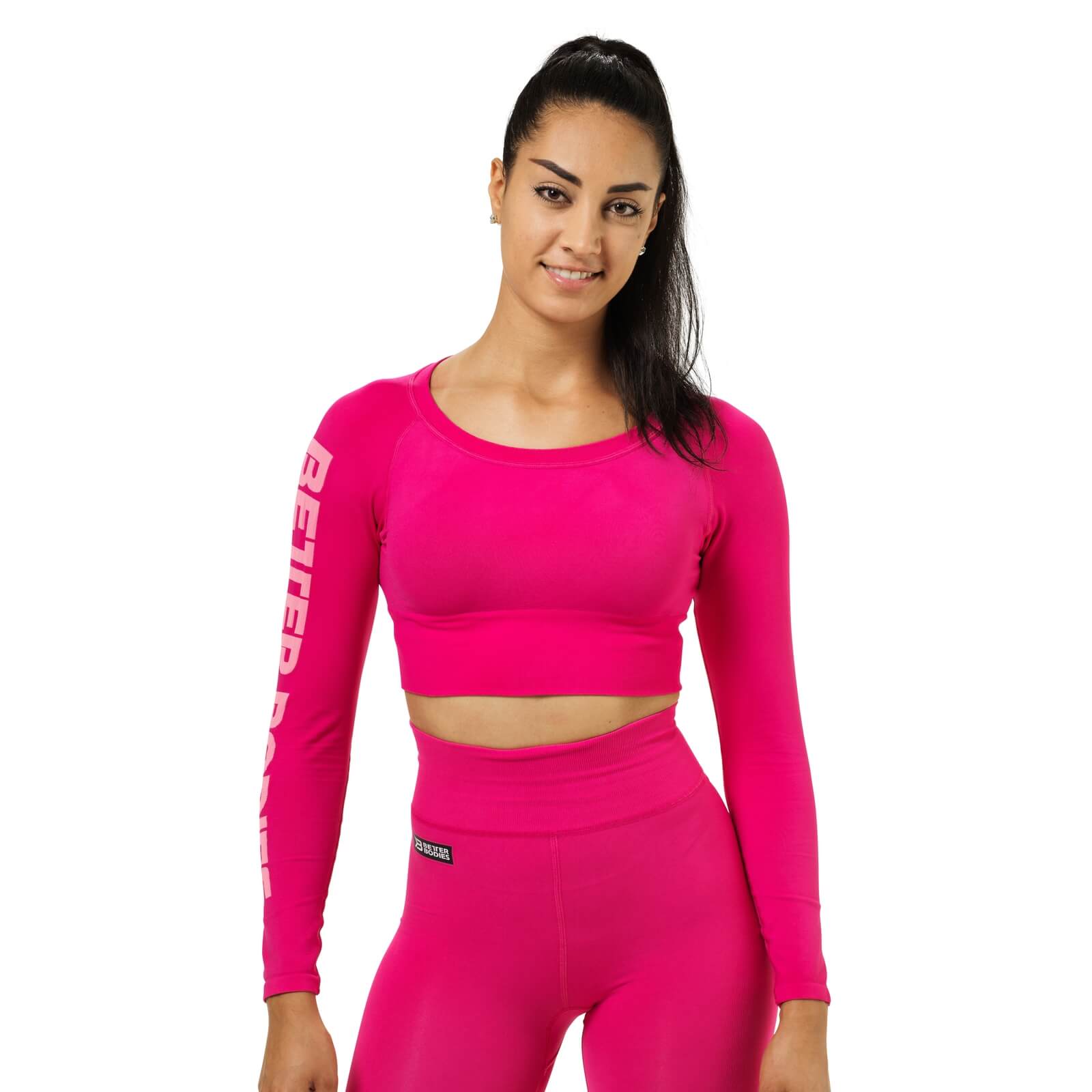 Sjekke Bowery Cropped Ls, hot pink, Better Bodies hos SportGymButikken.no