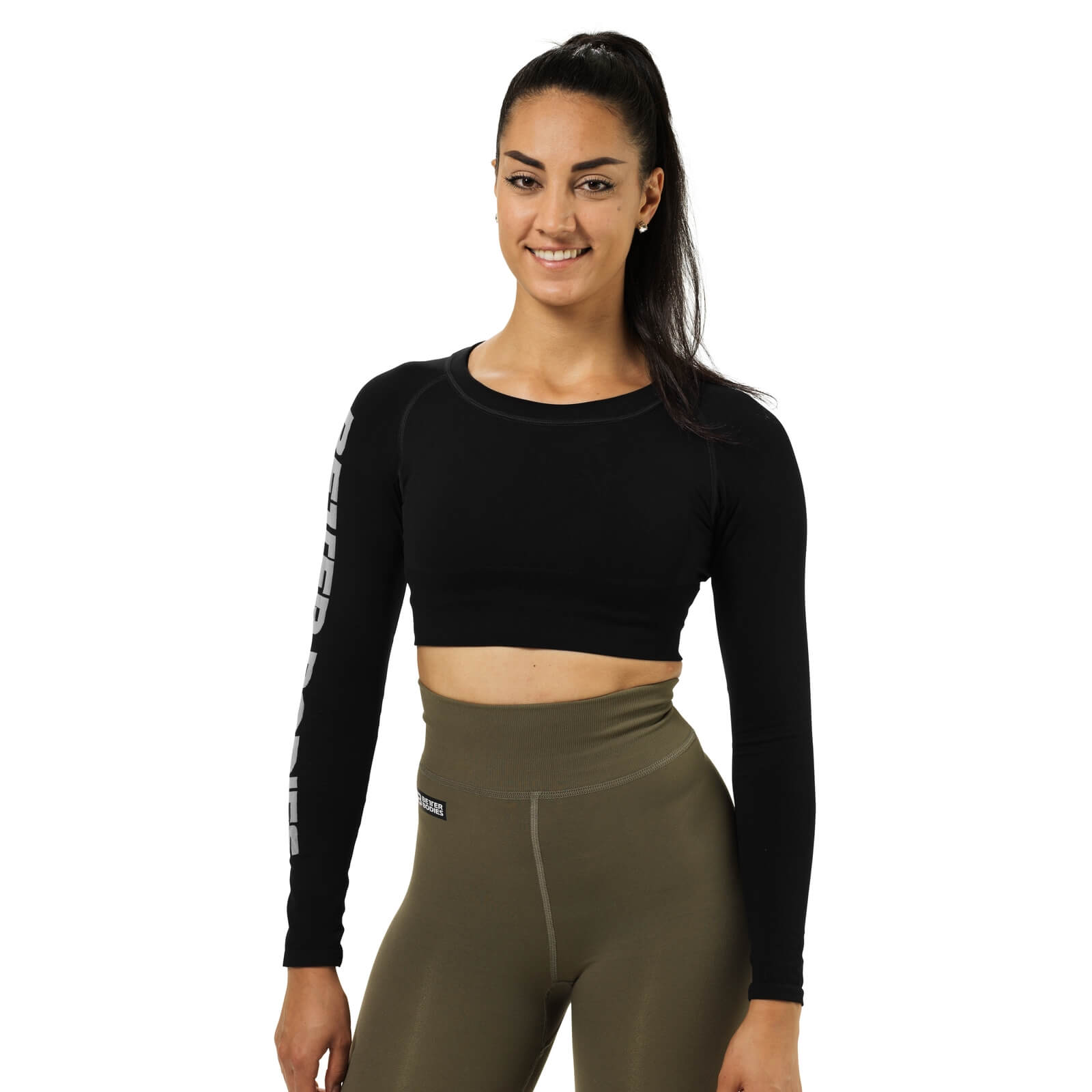 Sjekke Bowery Cropped Ls, black, Better Bodies hos SportGymButikken.no