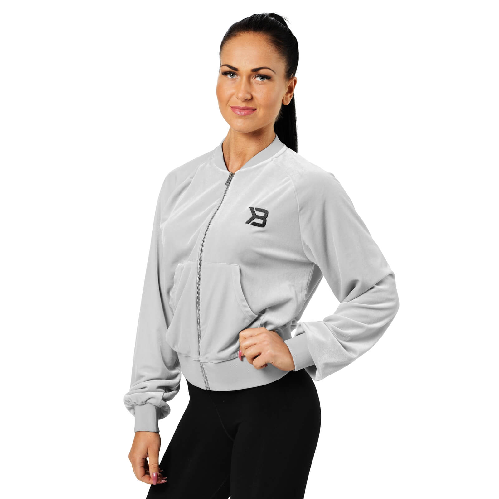 Sjekke Bowery Zip L/S, frost grey, Better Bodies hos SportGymButikken.no