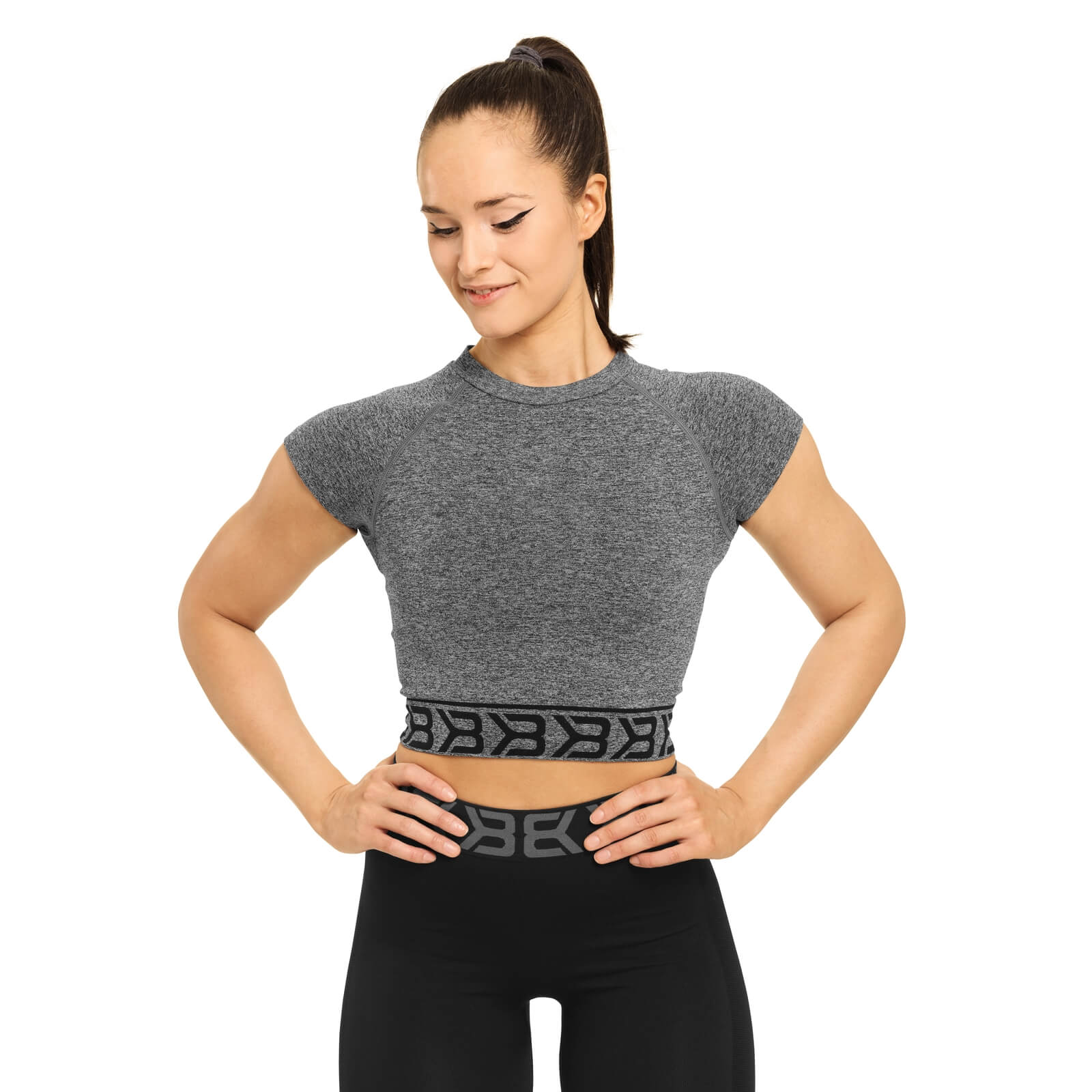 Sjekke Sugar Hill Tee, graphite melange, Better Bodies hos SportGymButikken.no