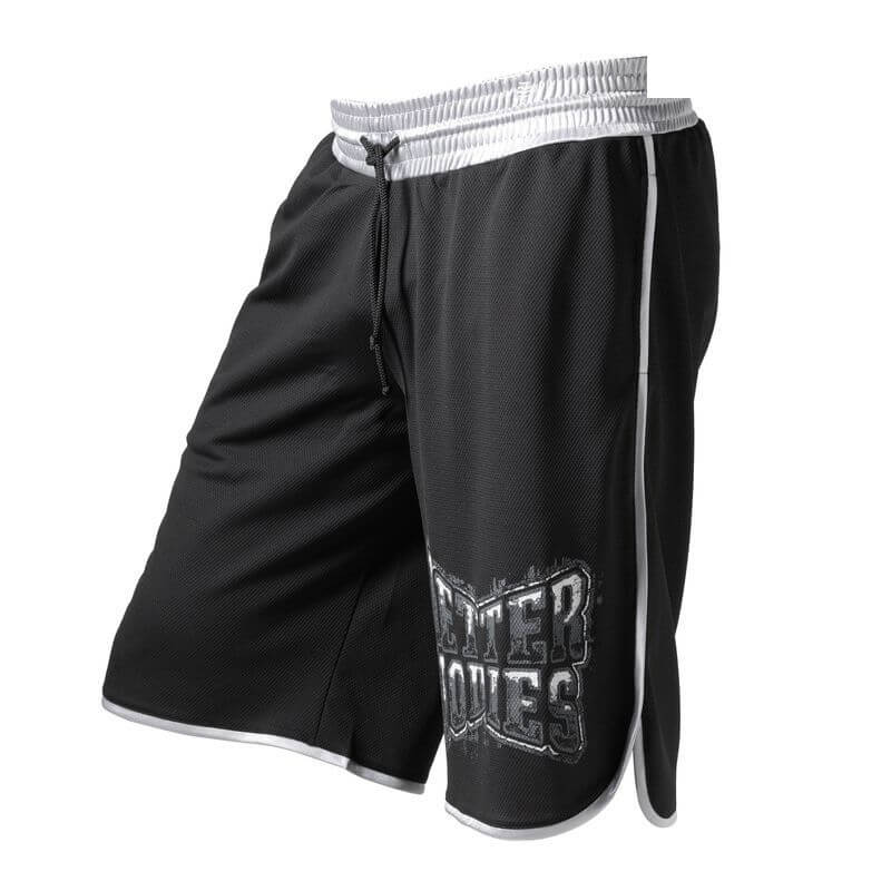 Sjekke Mesh Gym Short, black/grey, Better Bodies hos SportGymButikken.no