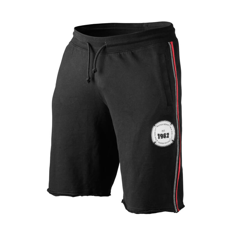 Sjekke BB Raw Sweatshorts, black/red, Better Bodies hos SportGymButikken.no