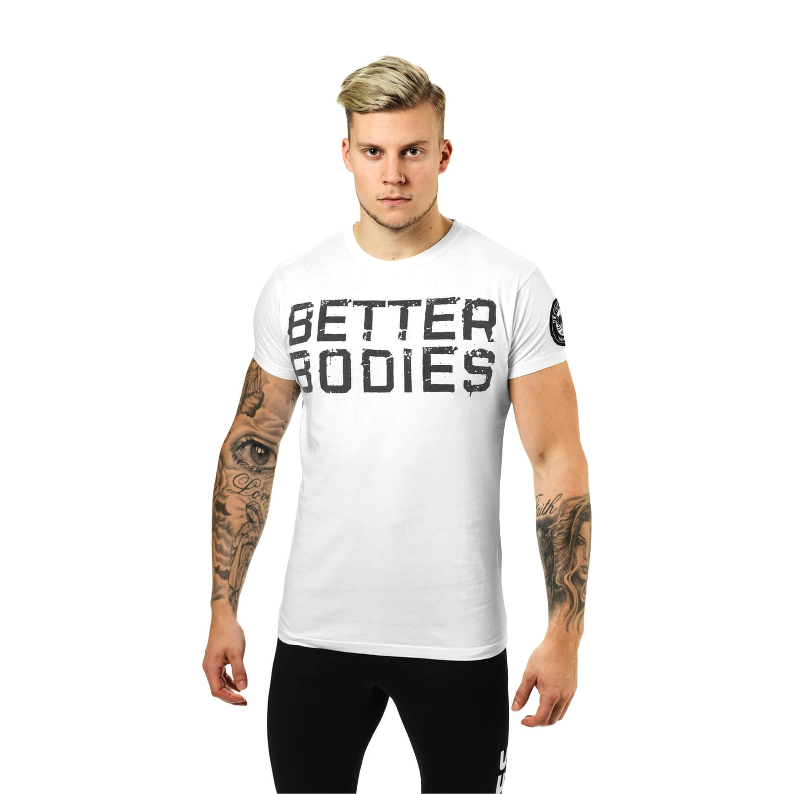 Sjekke Basic Logo Tee, white, Better Bodies hos SportGymButikken.no