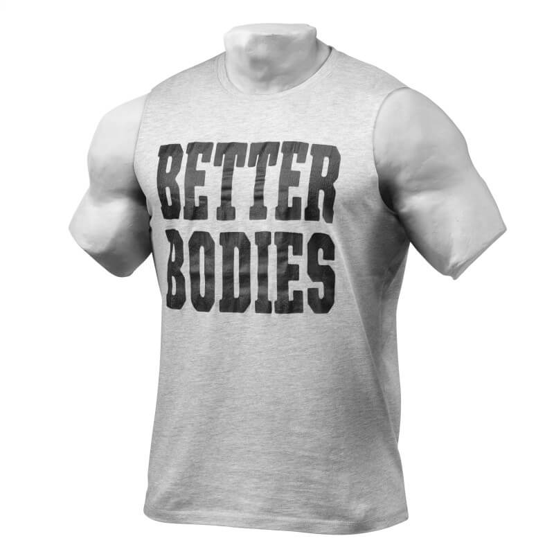 Sjekke Big Print S/L, grey melange, Better Bodies hos SportGymButikken.no