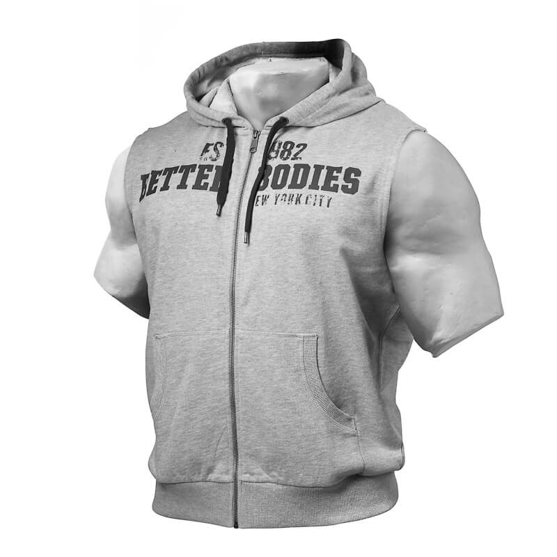 Sjekke Raw S/L Hood, grey melange, Better Bodies hos SportGymButikken.no