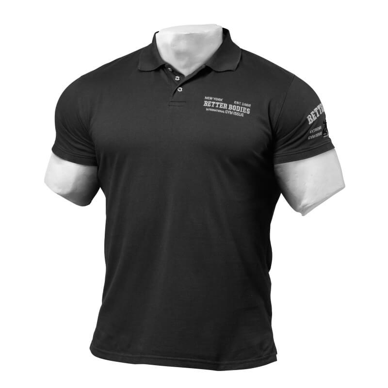 Sjekke Collar Tee, black vr 2, Better Bodies hos SportGymButikken.no