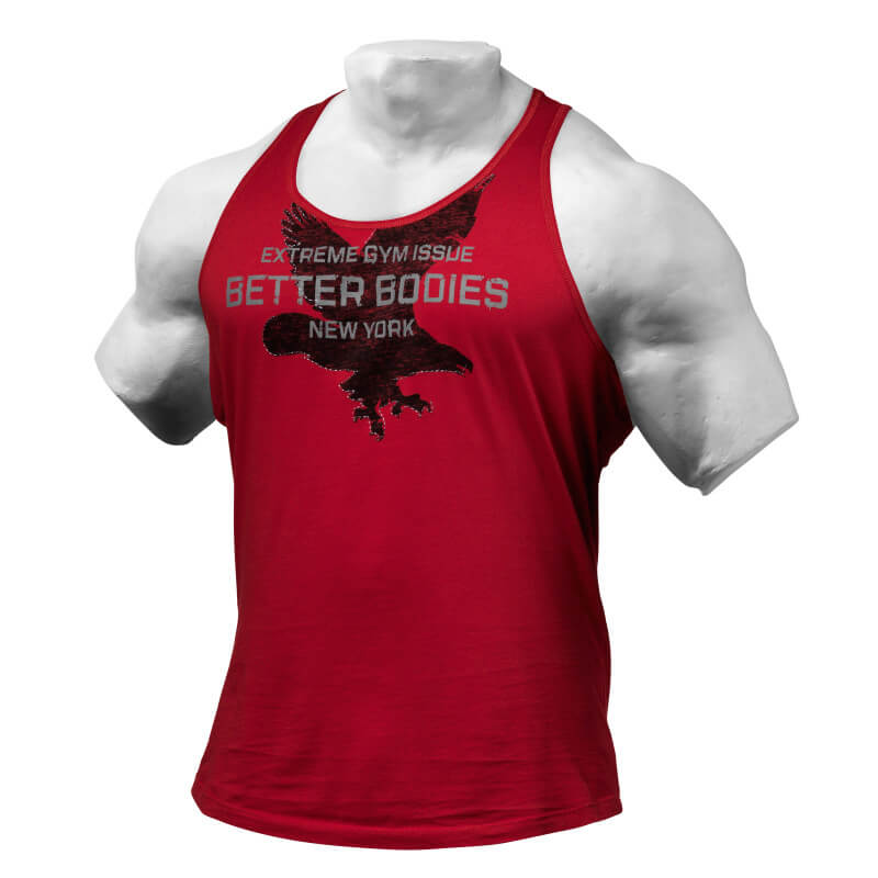 Sjekke Front Printed T-back, jester red, Better Bodies hos SportGymButikken.no