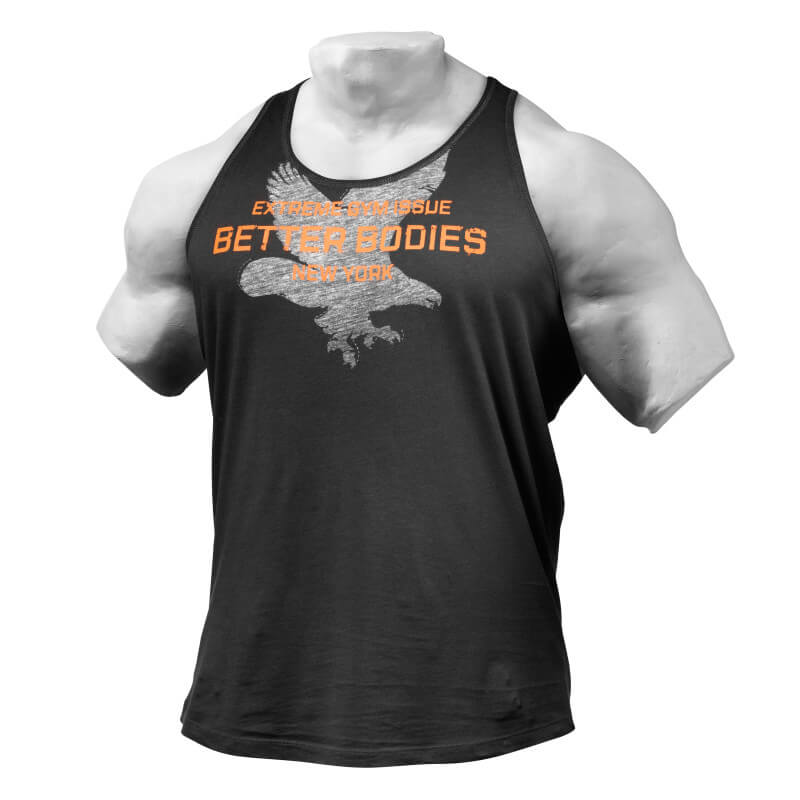 Sjekke Front Printed T-back, wash black, Better Bodies hos SportGymButikken.no