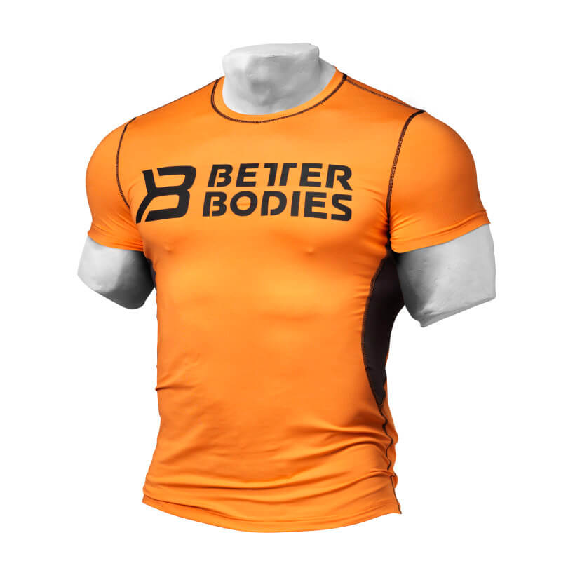Sjekke Tight Function Tee, orange/grey, Better Bodies hos SportGymButikken.no