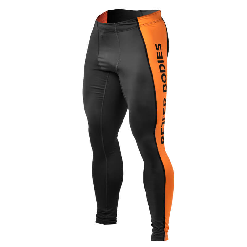 Sjekke Men's Function Tights, grey/orange, Better Bodies hos SportGymButikken.no