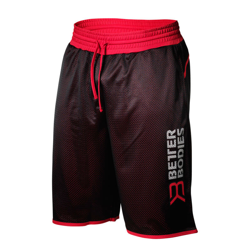 Sjekke BB Print Mesh Shorts, black/red, Better Bodies hos SportGymButikken.no