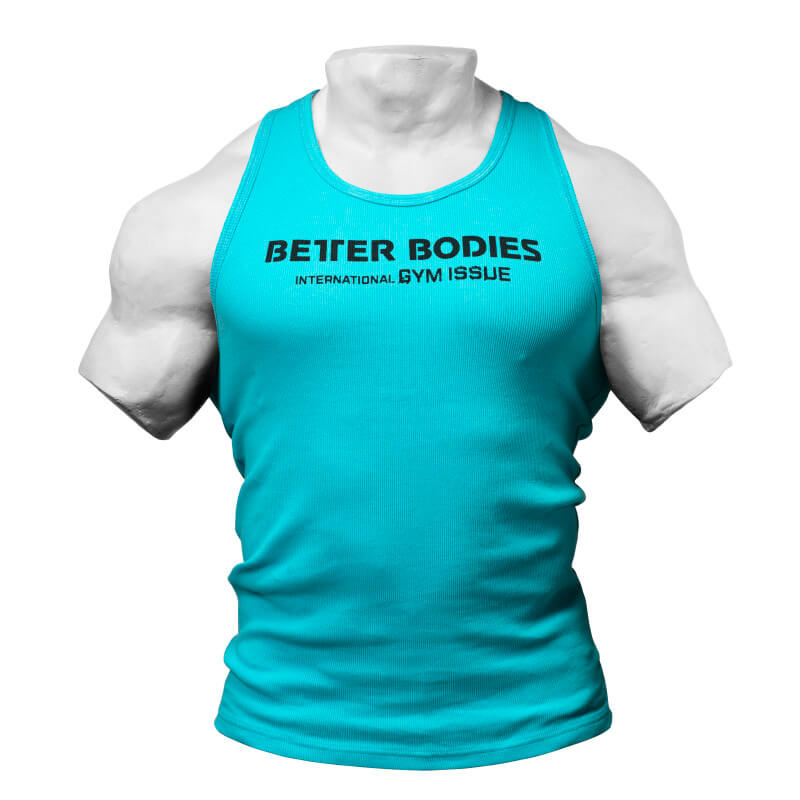 Sjekke Athletic Rib Tank, aqua blue, Better Bodies hos SportGymButikken.no