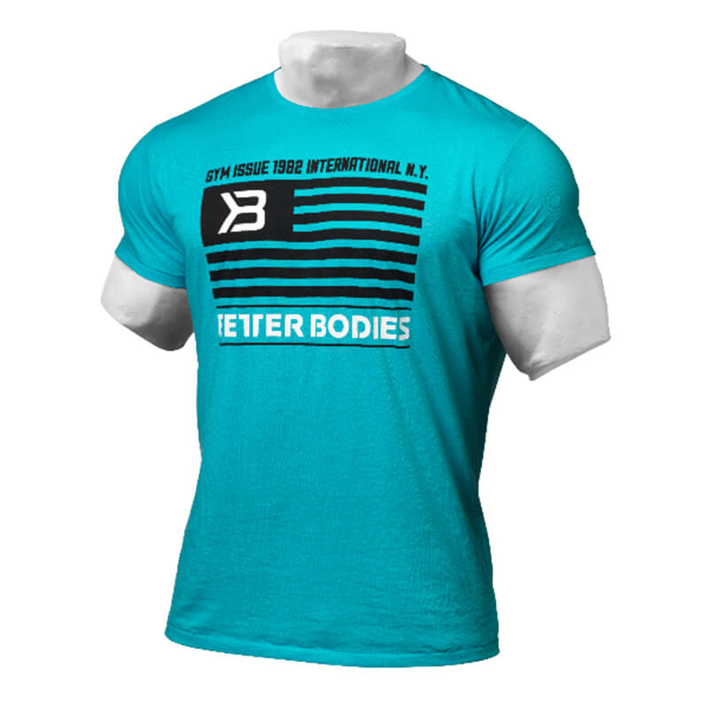 Sjekke Men's Street Tee, LIMITED PRODUCTION, aqua blue, Better Bodies hos SportG