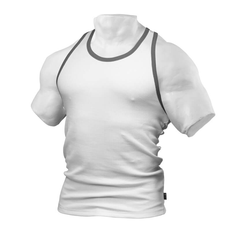 Sjekke Men's Rib T-Back, white, Better Bodies hos SportGymButikken.no