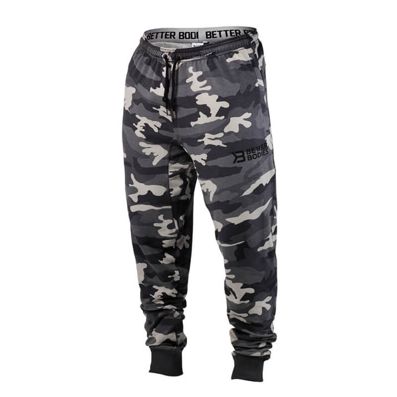 Sjekke Tapered Camo Pants, grey camoprint, Better Bodies hos SportGymButikken.no