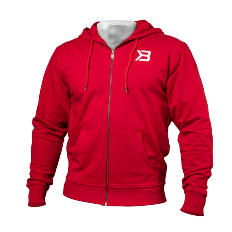 Sjekke Jersey Hoodie, bright red, Better Bodies hos SportGymButikken.no