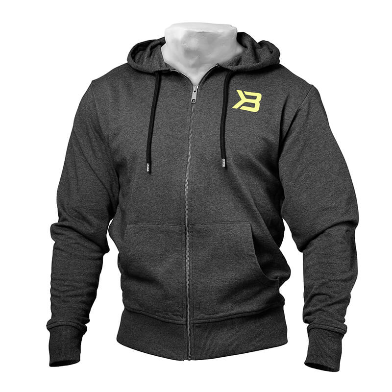 Sjekke Jersey Hoodie, antractite melange, Better Bodies hos SportGymButikken.no