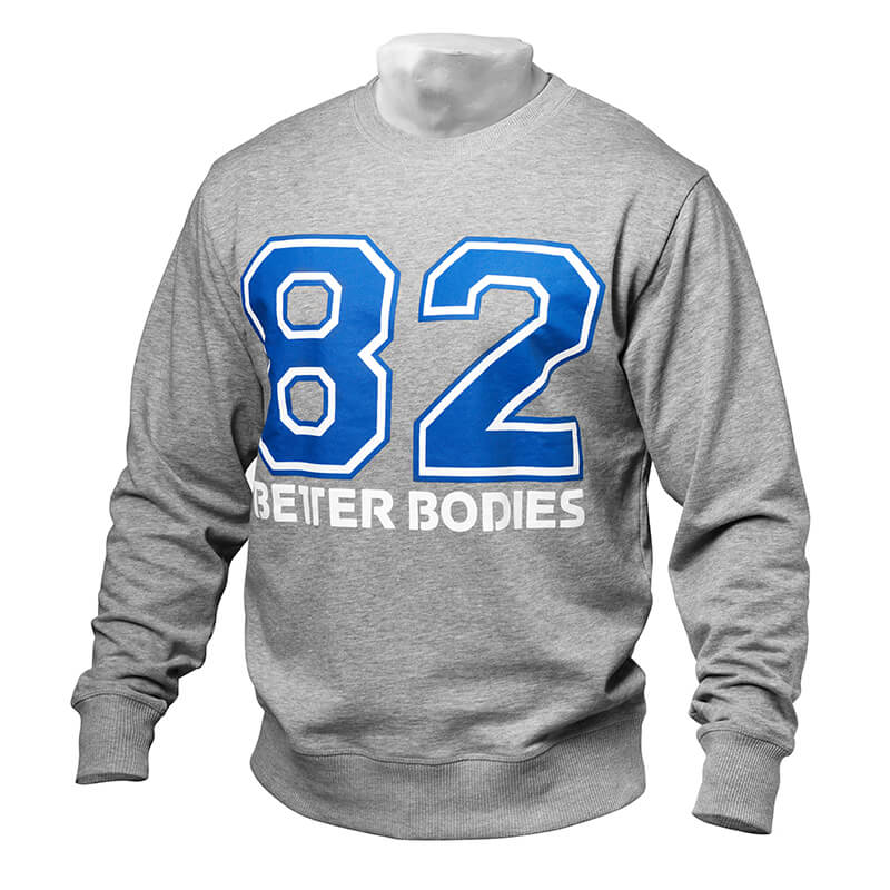 Sjekke Jersey Sweatshirt, grey melange, Better Bodies hos SportGymButikken.no