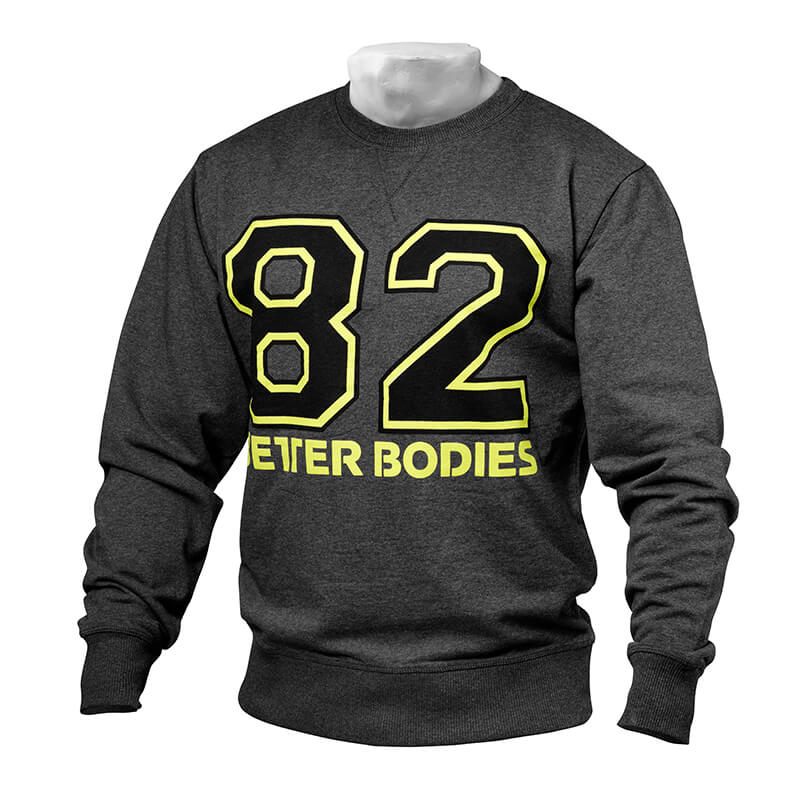 Sjekke Jersey Sweatshirt, antractite melange, Better Bodies hos SportGymButikken