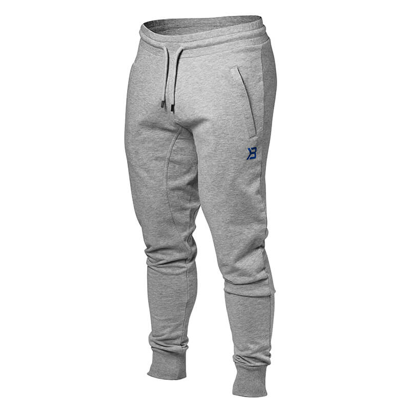 Sjekke Tapered Joggers, grey melange, Better Bodies hos SportGymButikken.no