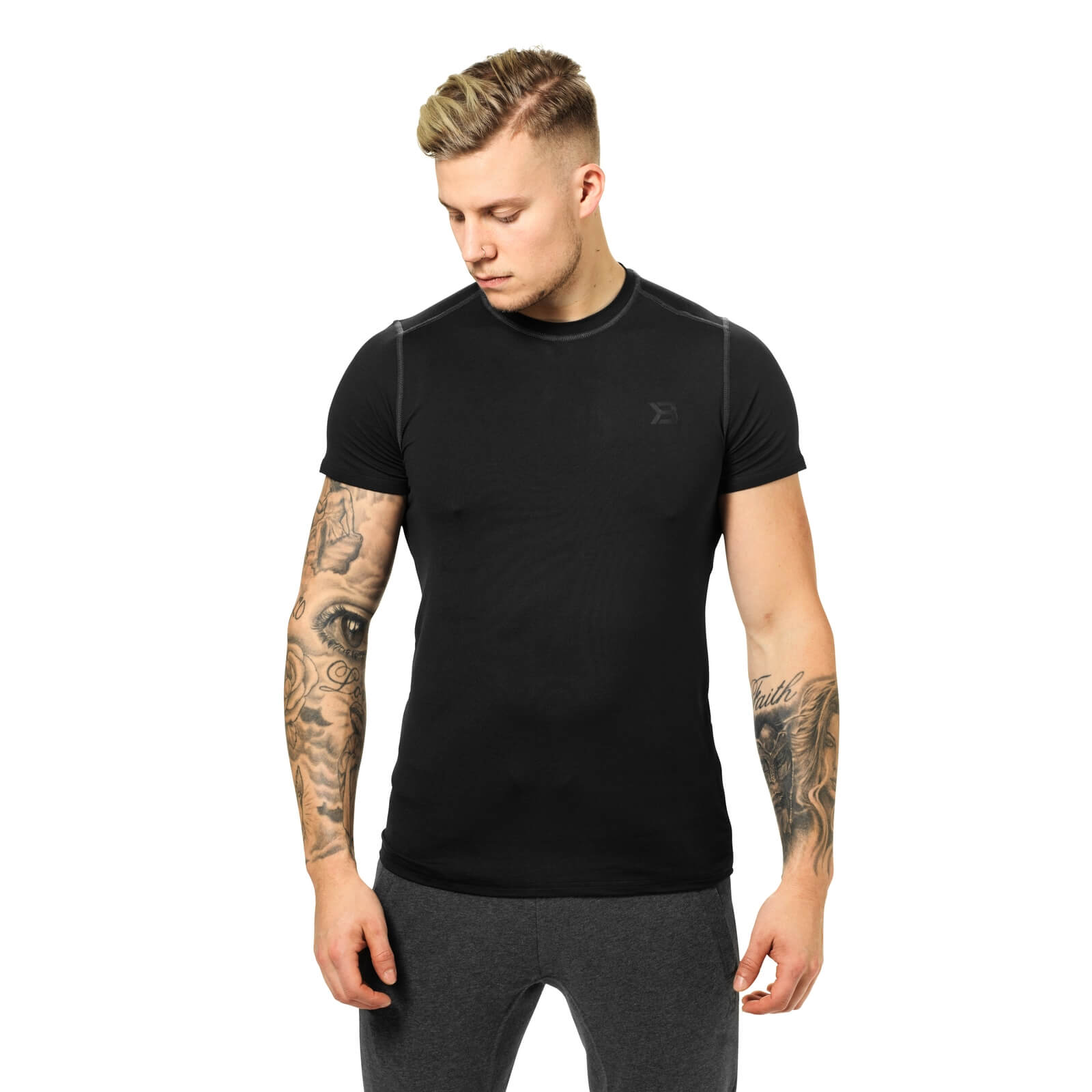 Sjekke Performance Tee, black, Better Bodies hos SportGymButikken.no