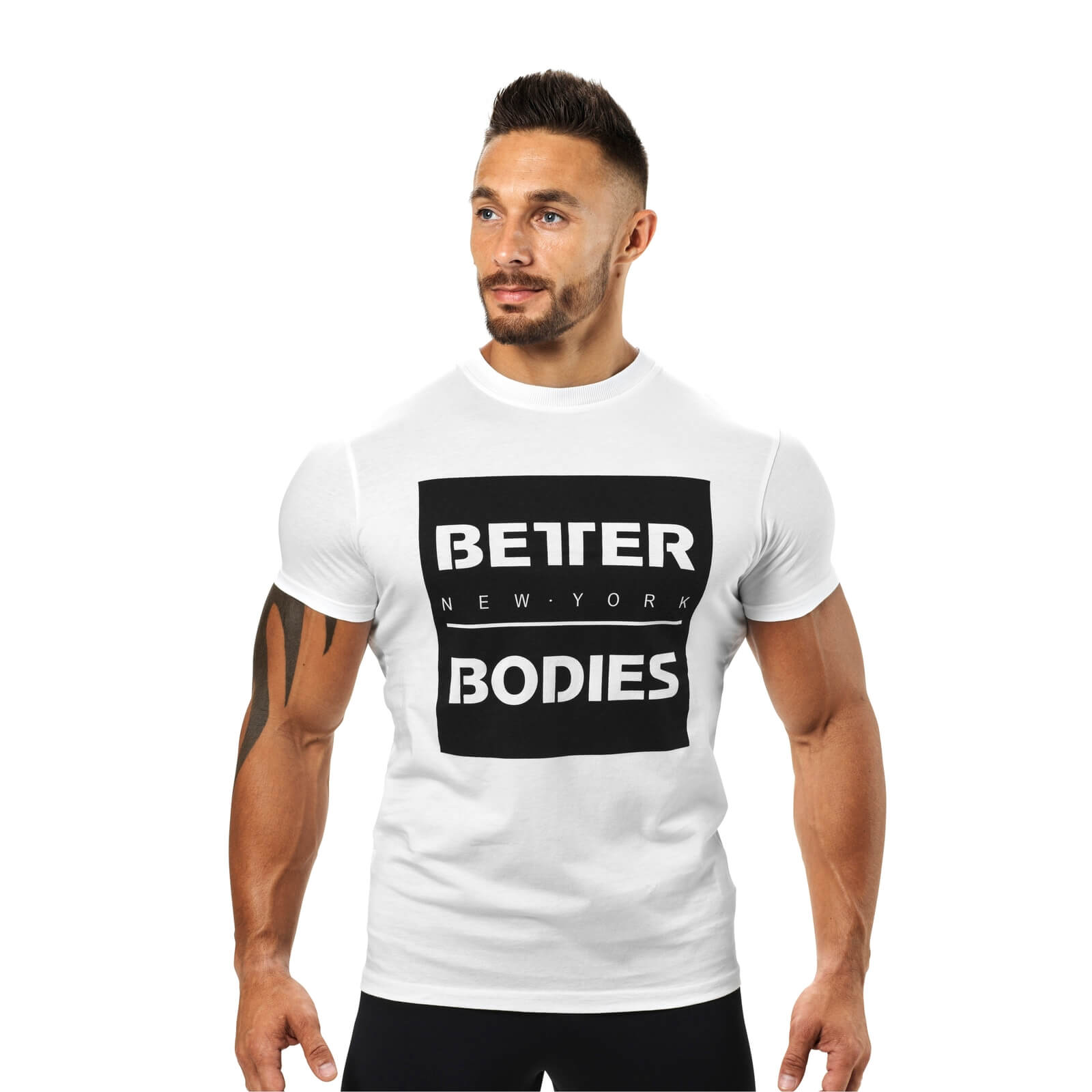 Sjekke Casual Tee, white, Better Bodies hos SportGymButikken.no