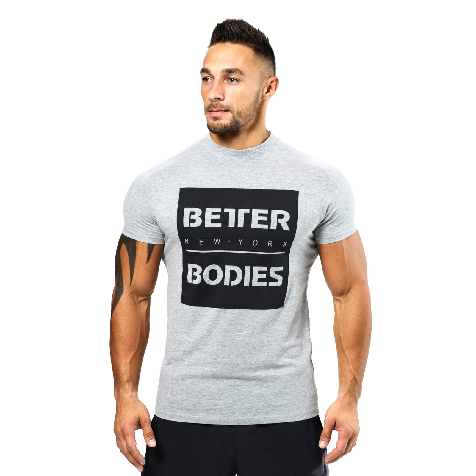 Sjekke Casual Tee, grey melange, Better Bodies hos SportGymButikken.no