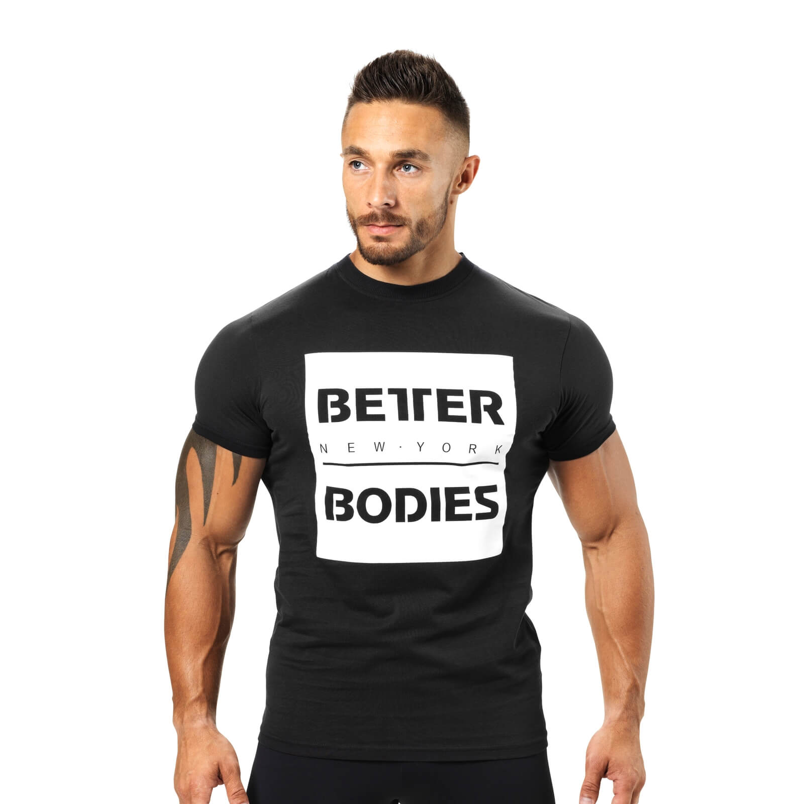 Sjekke Casual Tee, black, Better Bodies hos SportGymButikken.no