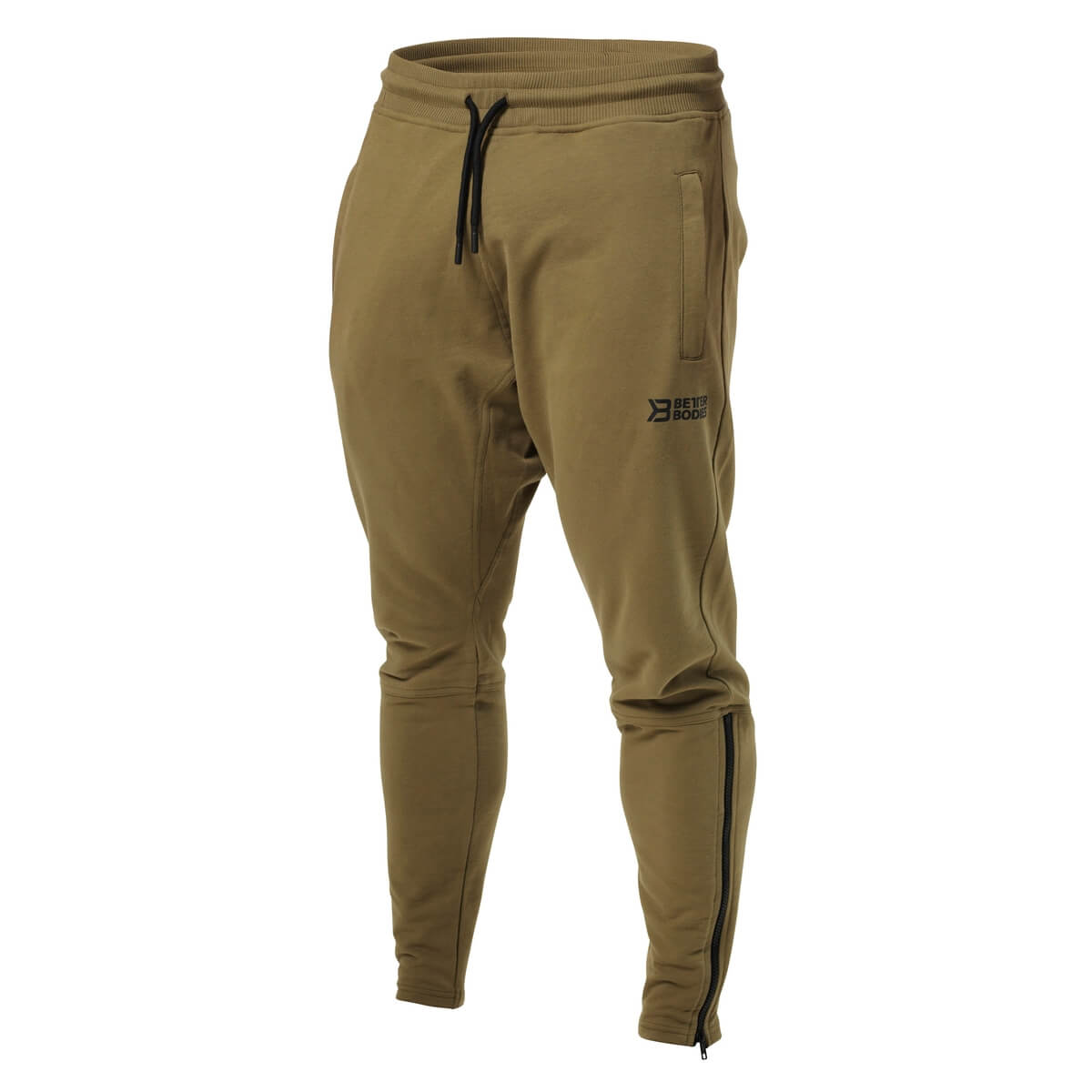 Sjekke Harlem Zip Pants, military green, Better Bodies hos SportGymButikken.no