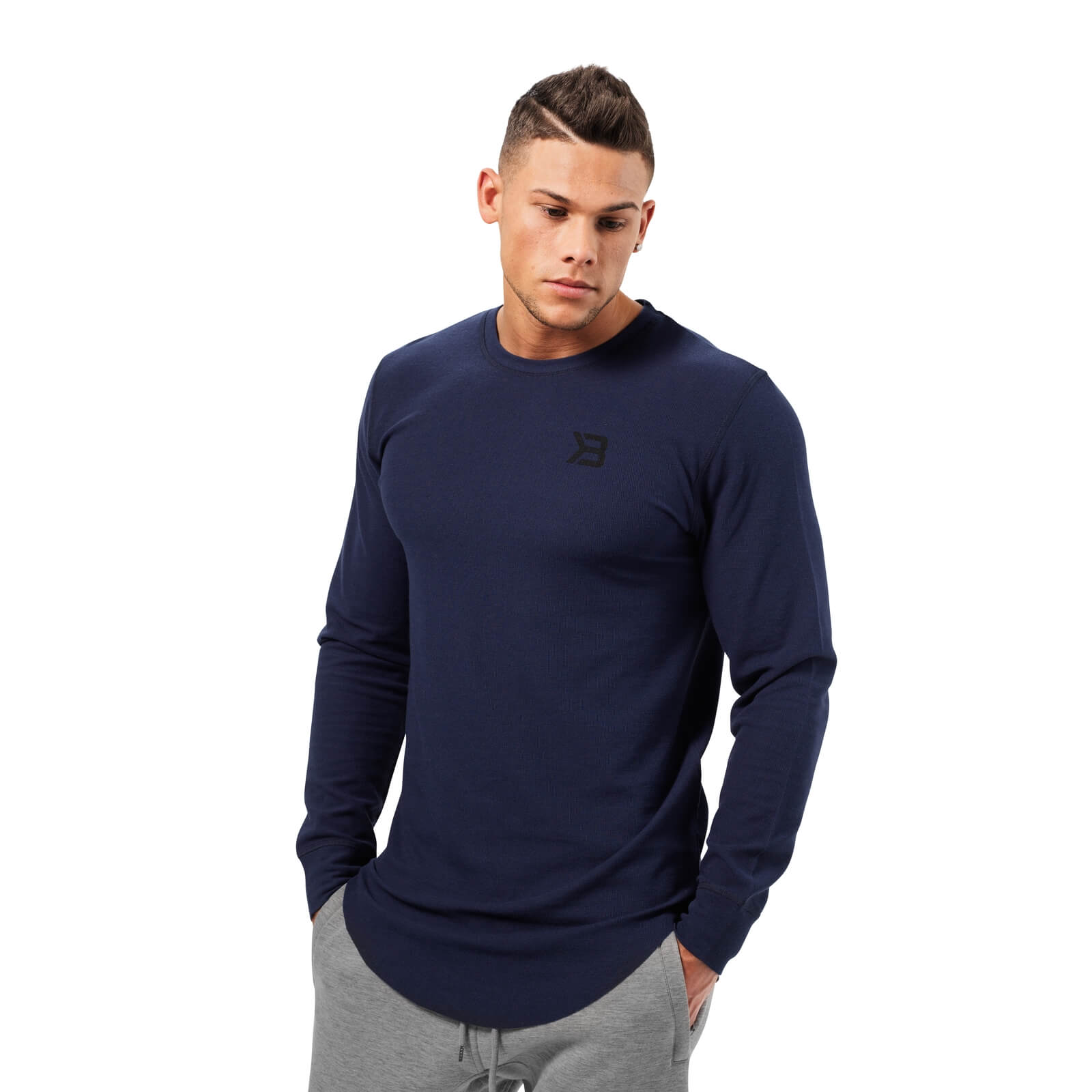 Sjekke Harlem Thermal L/S, dark navy, Better Bodies hos SportGymButikken.no