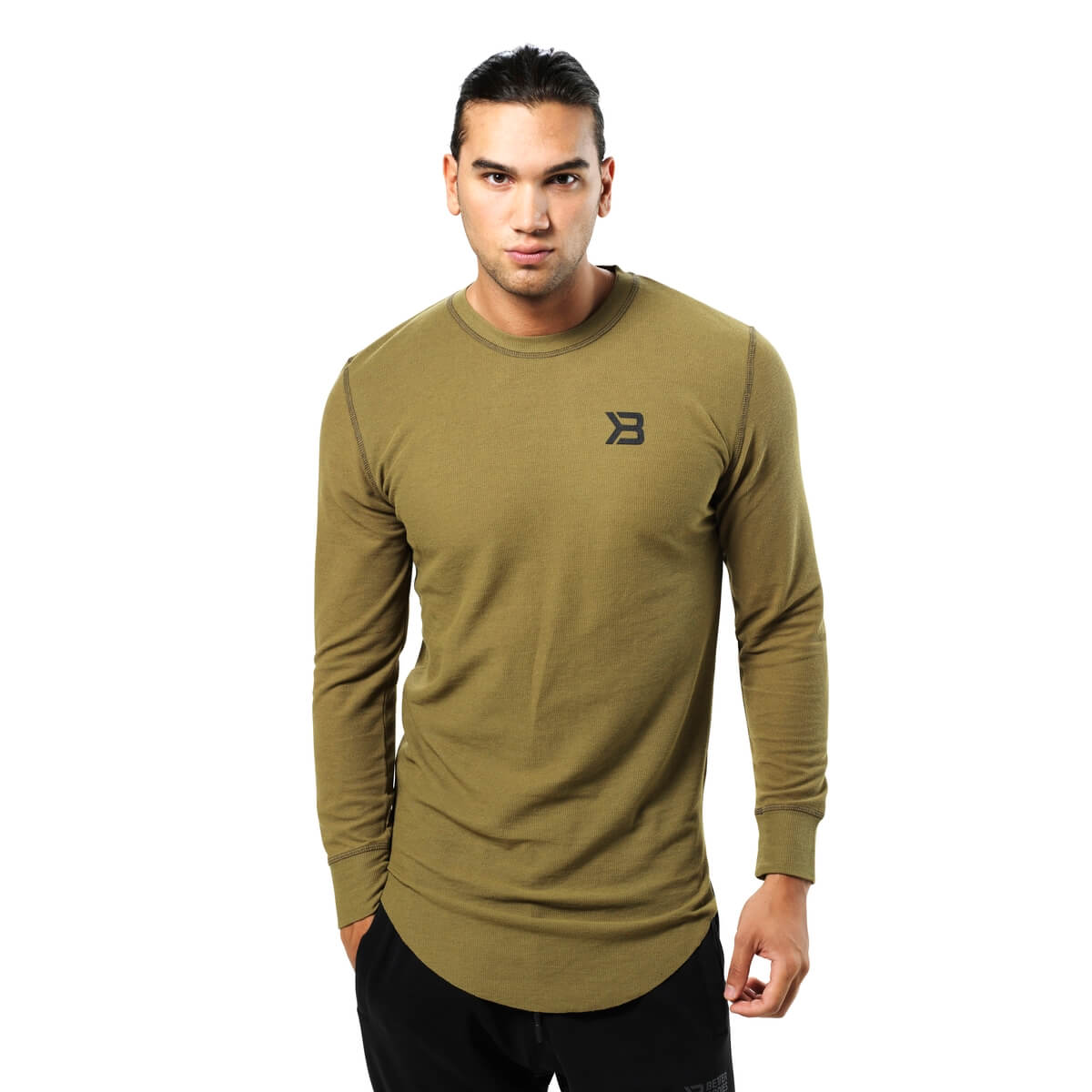 Sjekke Harlem Thermal L/S, military green, Better Bodies hos SportGymButikken.no