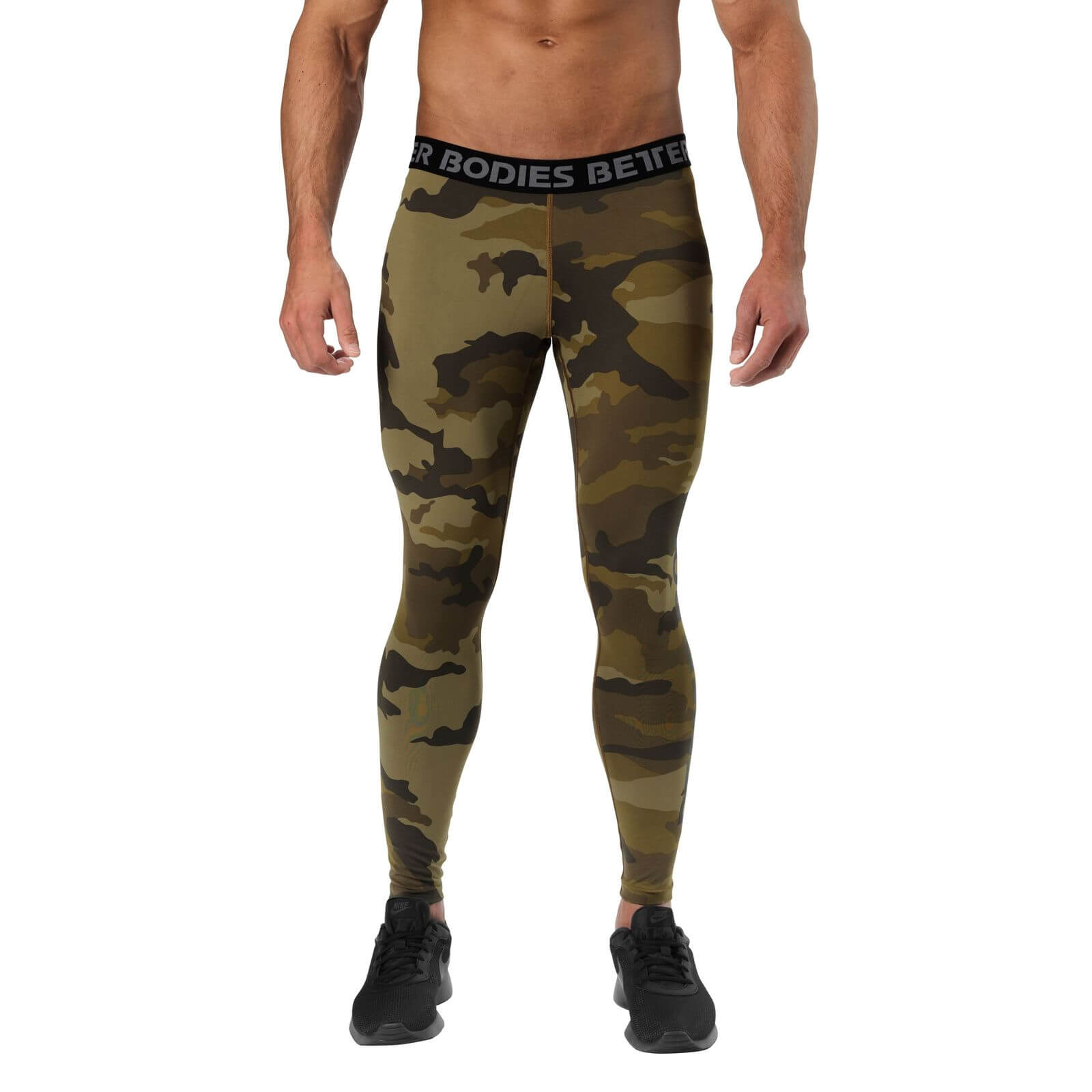 Sjekke Hudson Logo Tights, dark green camo, Better Bodies hos SportGymButikken.n