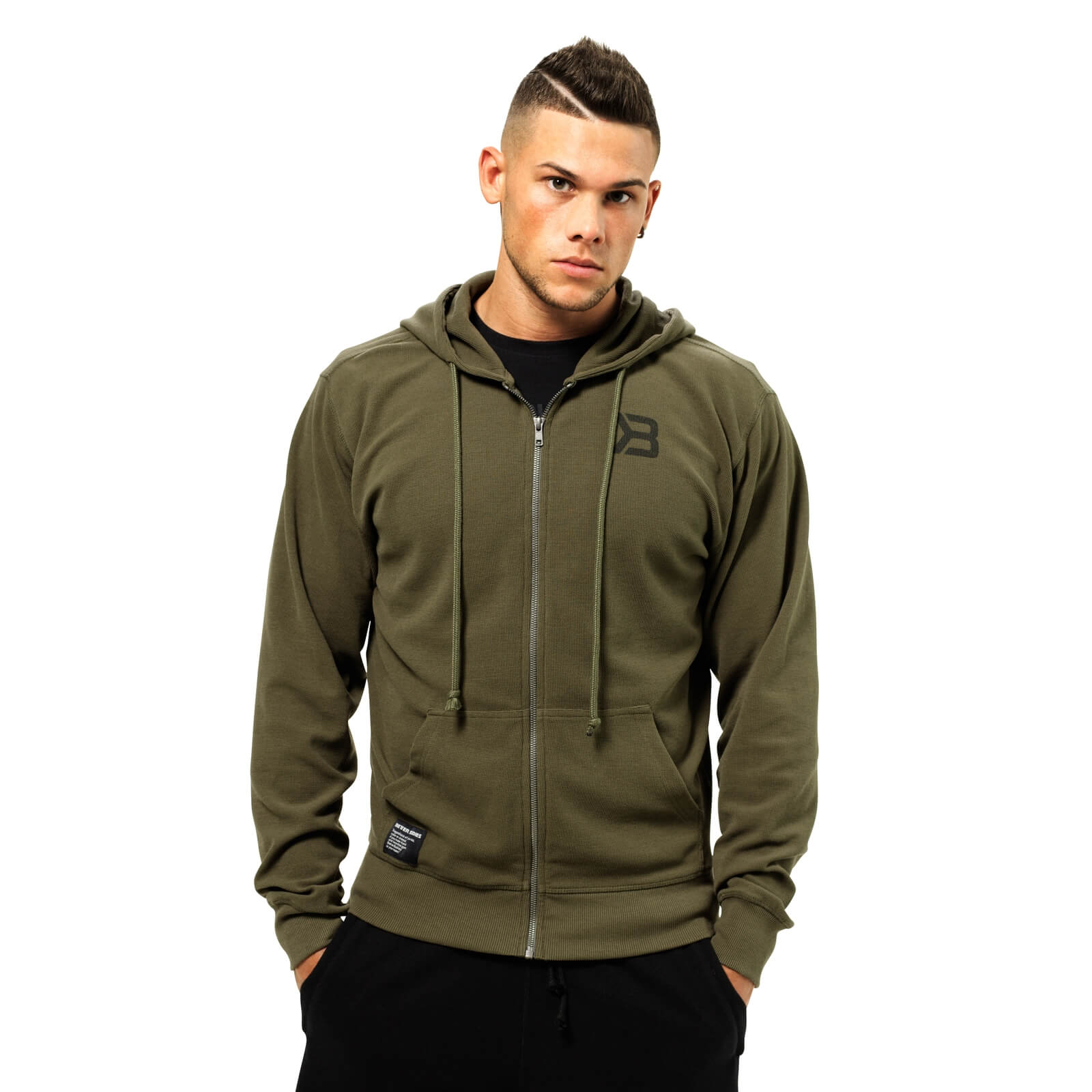 Stanton Zip Hood, khaki green, Better Bodies