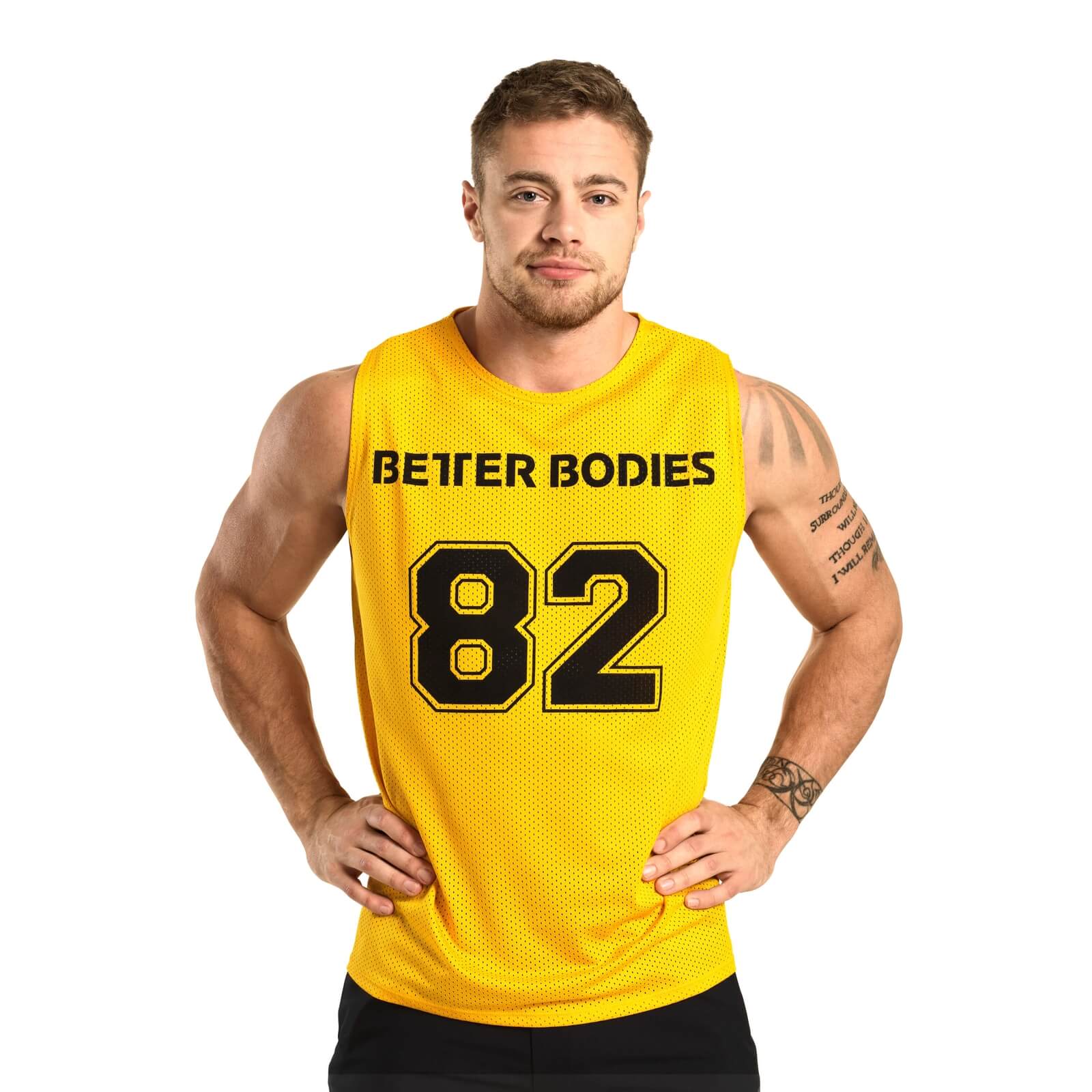 Sjekke Fulton Mesh Tank, yellow, Better Bodies hos SportGymButikken.no