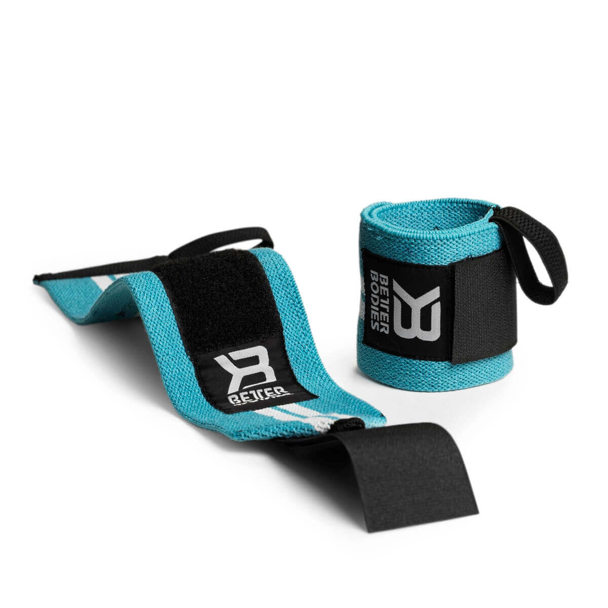 Sjekke Womens Wrist Wraps, aqua/white, Better Bodies hos SportGymButikken.no