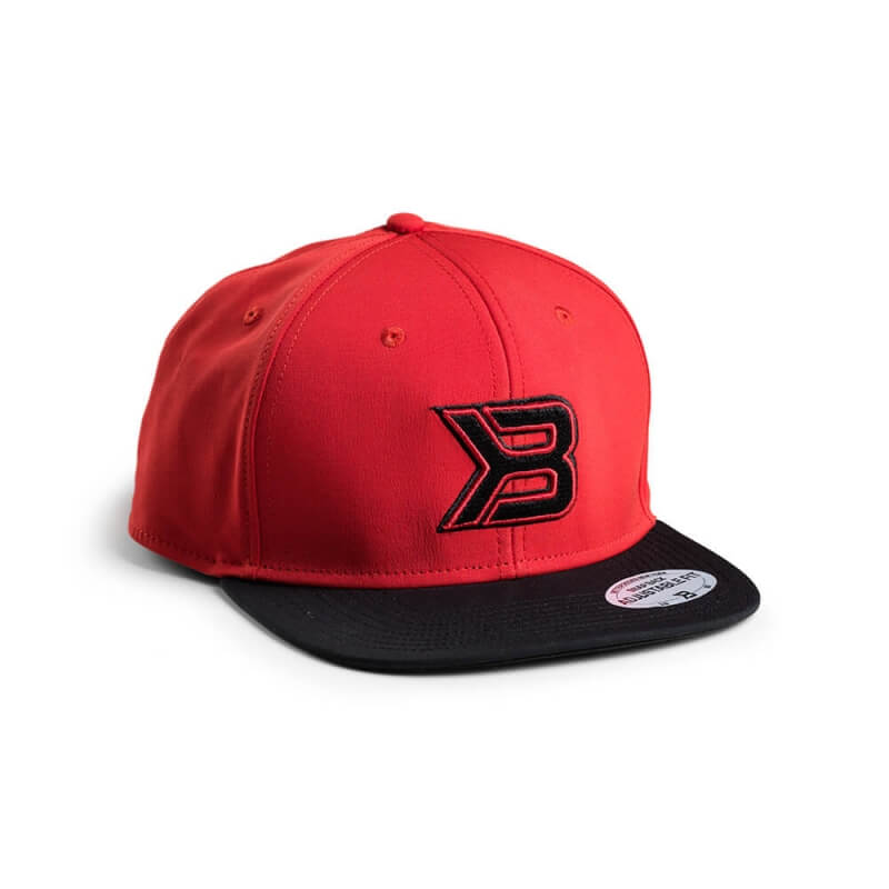 Sjekke Flat Bill Cap, red/black, Better Bodies hos SportGymButikken.no