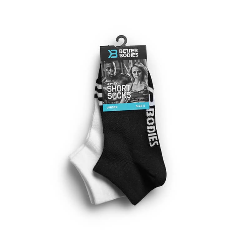Sjekke Short Socks, black/white, Better Bodies hos SportGymButikken.no