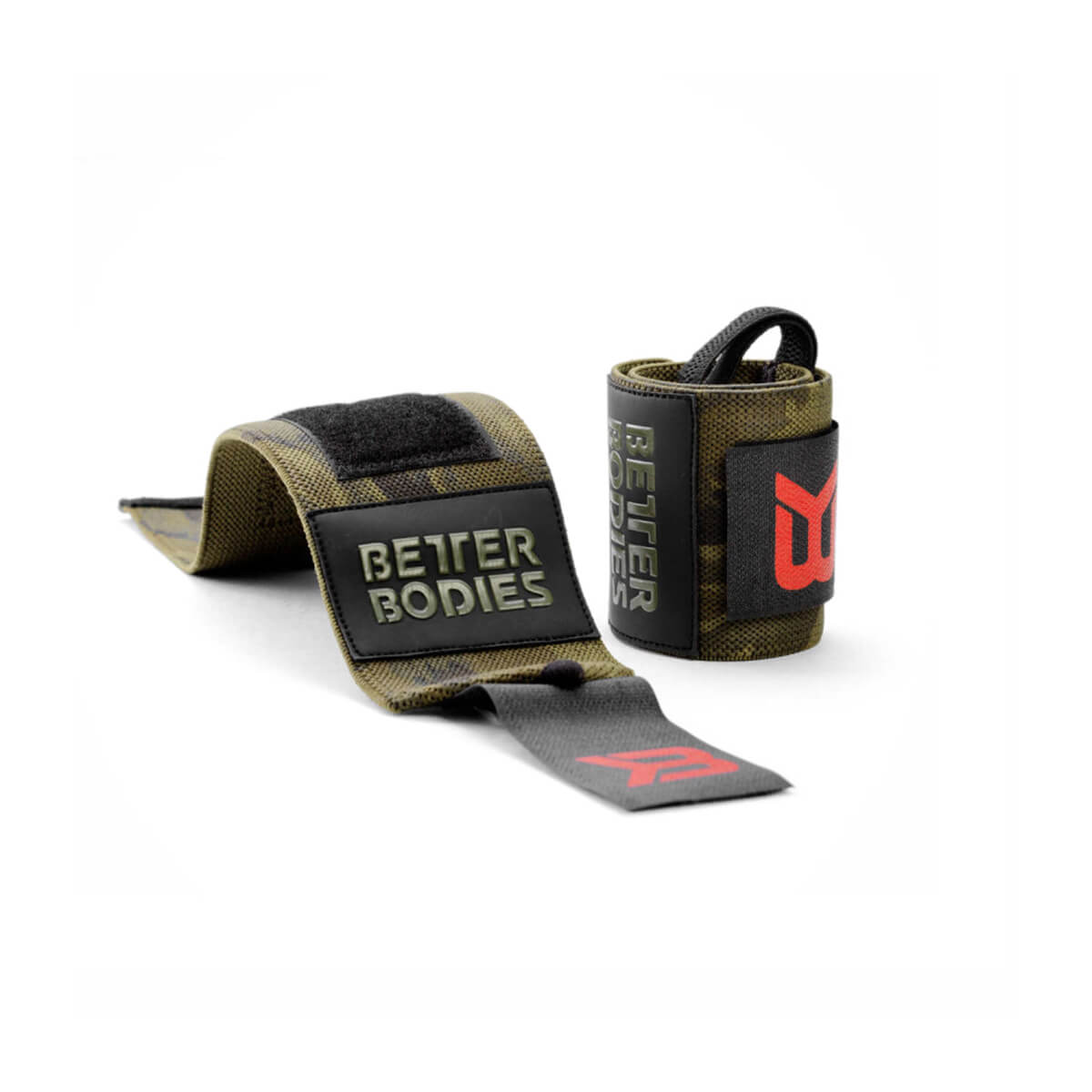 Sjekke BB Camo Wrist Wraps, dark green camo, Better Bodies hos SportGymButikken.