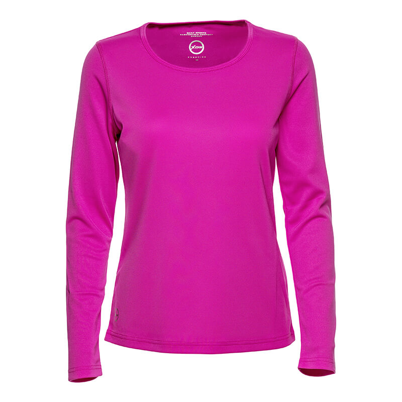 Sjekke Base L/S Tee, knockout pink, Daily Sports hos SportGymButikken.no