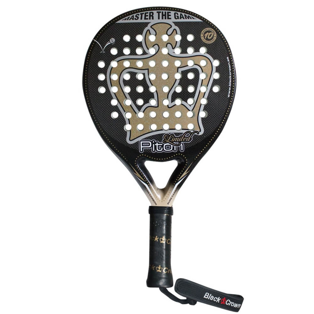 Sjekke Padelracket Piton Limited, black/gold, Black Crown hos SportGymButikken.n