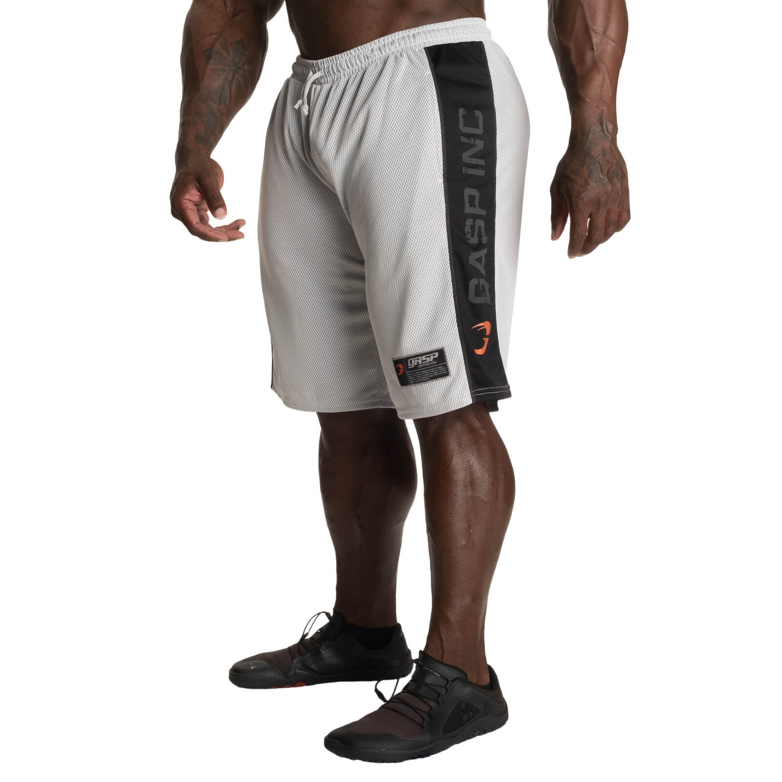 Sjekke NO1 Mesh Shorts, white/black, GASP hos SportGymButikken.no