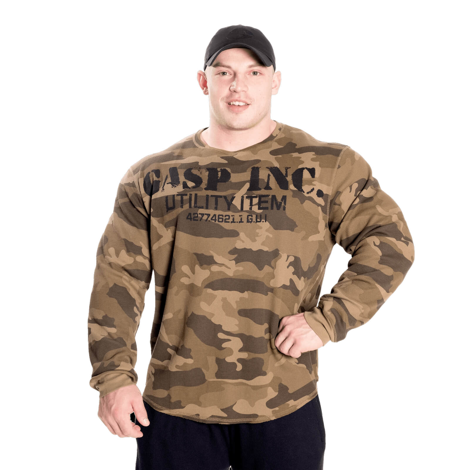 Sjekke Thermal Gym Sweater, green camo, GASP hos SportGymButikken.no