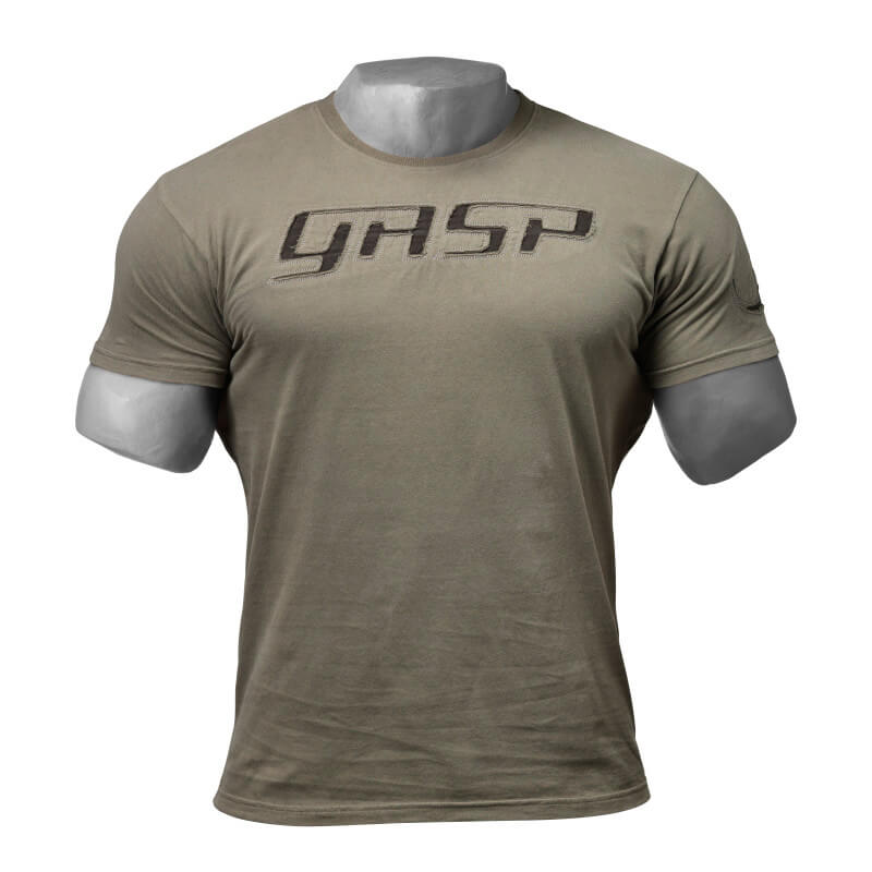 Sjekke Heavy GASP Tee, khaki green, GASP hos SportGymButikken.no