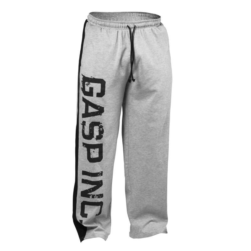 Sjekke Jersey Logo Pant, grey melange/black, GASP hos SportGymButikken.no